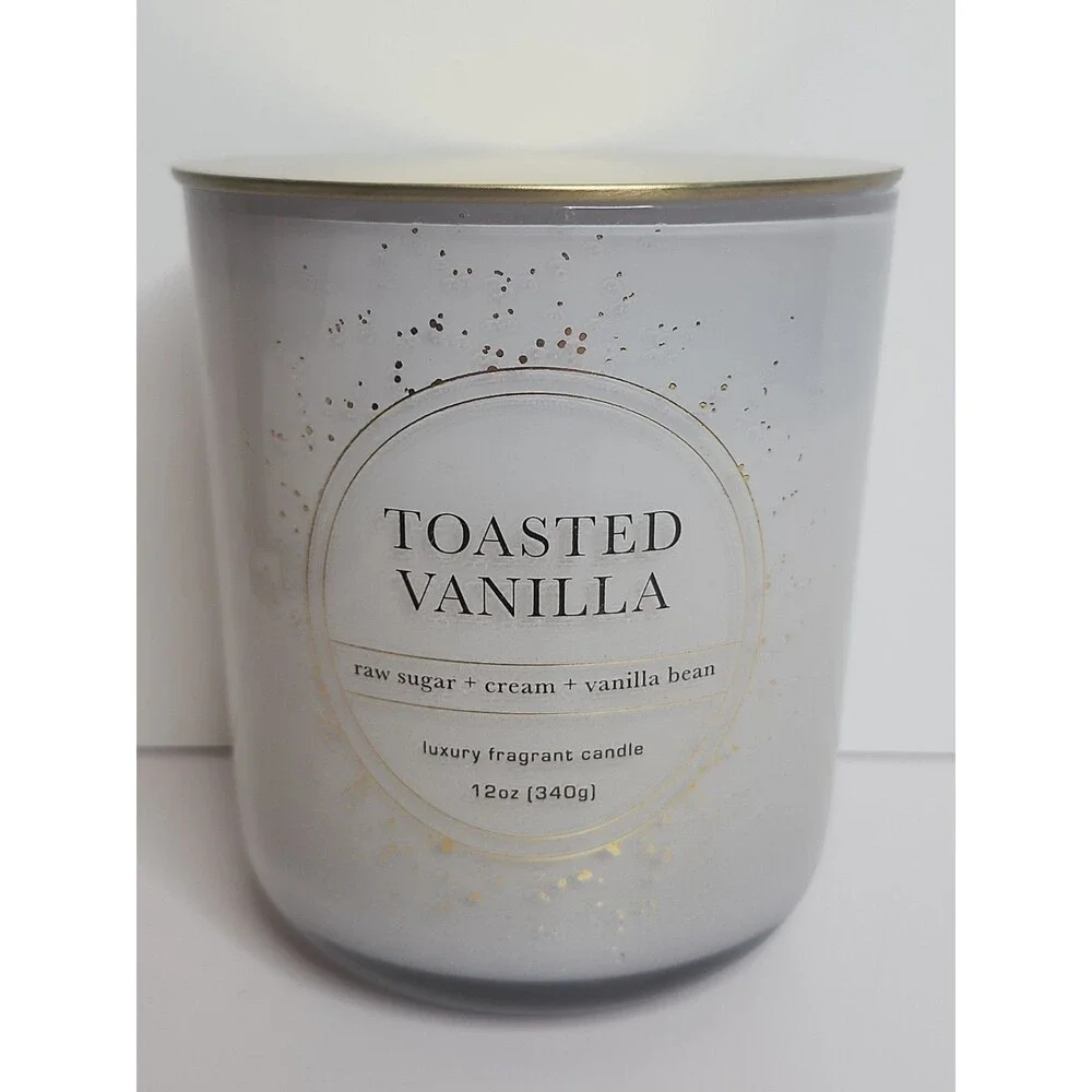 NEW Bellevue Luxury Fragrant Candle Toasted Vanilla 12 oz Soy Blend 2 Wick